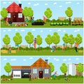 Vector banners of gardening, horticulture