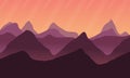 Vector banners hills and mountains Cartoon landscape nature horizontal background, flat design Royalty Free Stock Photo