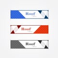 Vector Banners with metal roof tile for web design.