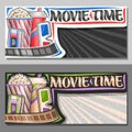 Vector Banners for Movie Time Royalty Free Stock Photo