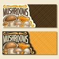 Vector banners for Mushrooms Royalty Free Stock Photo