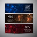 Vector banners set with Abstract Circle bokeh background. Royalty Free Stock Photo