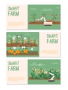 Vector banners set of Smart Farm concept Royalty Free Stock Photo