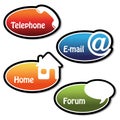 vector banners - telephone, email, home, forum