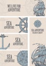 Vector banners on the theme of sea adventure Royalty Free Stock Photo