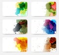 Vector Banners with watercolor paint splash