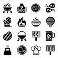 Vector Barbecue icon set Royalty Free Stock Photo