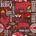 Vector barbecue seamless pattern or background Royalty Free Stock Photo