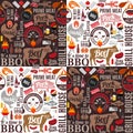 Vector barbecue seamless pattern or background Royalty Free Stock Photo