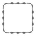 Vector barbed wire frame border Royalty Free Stock Photo