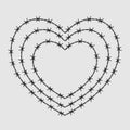 Barbed Wire Heart Shapes in Different Sizes Royalty Free Stock Photo