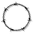 Vector barbed wire round frame border Royalty Free Stock Photo