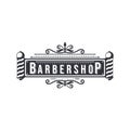 Vector Barber shop vintage logo with gentleman face isolated on a white background Royalty Free Stock Photo