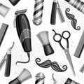 Vector Barbershop Seamless Pattern