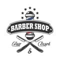 Vector of Barbershop vintage Logo template on isolated white background