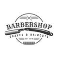 Barbershop vintage Logo template on isolated white background