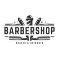 Barbershop vintage Logo template on isolated white background