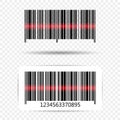 Vector barcode with laser line. Barcode sticker. The element on the transparent background is isolated. Royalty Free Stock Photo