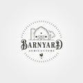 Vector of barn vintage logo vector symbol, barn lettering logo design Royalty Free Stock Photo