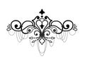 Vector baroque ornament in Victorian style. Ornate element for design. Lace ornamental pattern for tattoo, posters Royalty Free Stock Photo