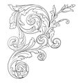 Vector baroque ornament in victorian style Royalty Free Stock Photo