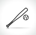 Vector baseball icon on white background Royalty Free Stock Photo