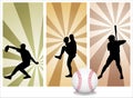 Vector Baseball Players Royalty Free Stock Photo
