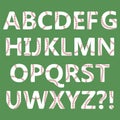 Vector Baseball Sport Alphabet Isolated on Green Background Royalty Free Stock Photo