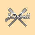 Vector Baseball stipple lettering and baseball bats background.