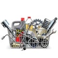 Vector Basket with Car Spares