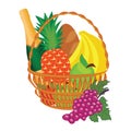 Vector of a basket of food