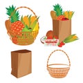 Vector of a basket of food