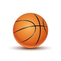 Vector Basketball ball isolated on a white background. Orange basketball play symbol. Sport icon activity Royalty Free Stock Photo