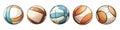 vector basketball balls. competiton balls sets. football set vector illustration on white background