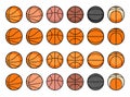 Vector basketball balls icons Royalty Free Stock Photo