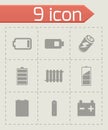 Vector batery icons set Royalty Free Stock Photo