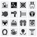 Vector Bathroom icon set Royalty Free Stock Photo