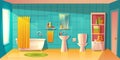 Vector bathroom interior, room with furniture Royalty Free Stock Photo