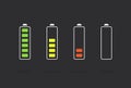 Vector Battery Accumulator Charge Icon or Symbol Set