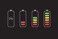 Vector Battery Accumulator Charge Icons