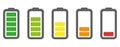 Vector battery icon. Charge from high to low