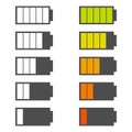 Vector battery icon. Charge from high to low. Vector illustration in flat style. Royalty Free Stock Photo