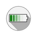 Vector battery icon. Accumulator battery charge energy icon. Vector illustration