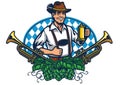 Bavarian man badge for oktoberfest