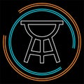 Vector bbq grill illustration - food party icon