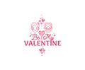 Vector Be My Valentine image. Illustration for gay greetings on Valentine`s Day