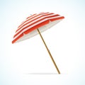 Vector Beach Umbrella Red and White Royalty Free Stock Photo