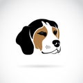 Vector of beagle dog head on white background., Pet. Animals. Easy editable layered vector illustration