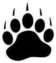 Vector Bear Paw Print Isolated on White Background.