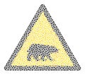 Bear Warning Composition Icon with Coronavirus Infection Items